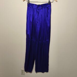 70s/80s Annalisa 100% Silk Wide Leg Trouser Pants sz 0 Purple Old Money Disco